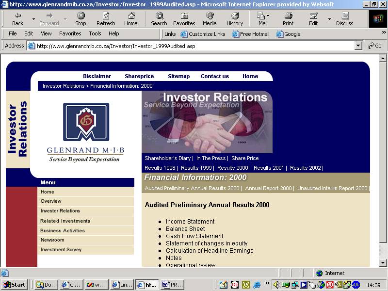 Glenrand M.I.B Website